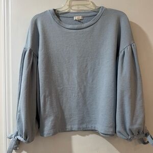 C Light Blue Crewneck Sweatshirt with Subtle Texture